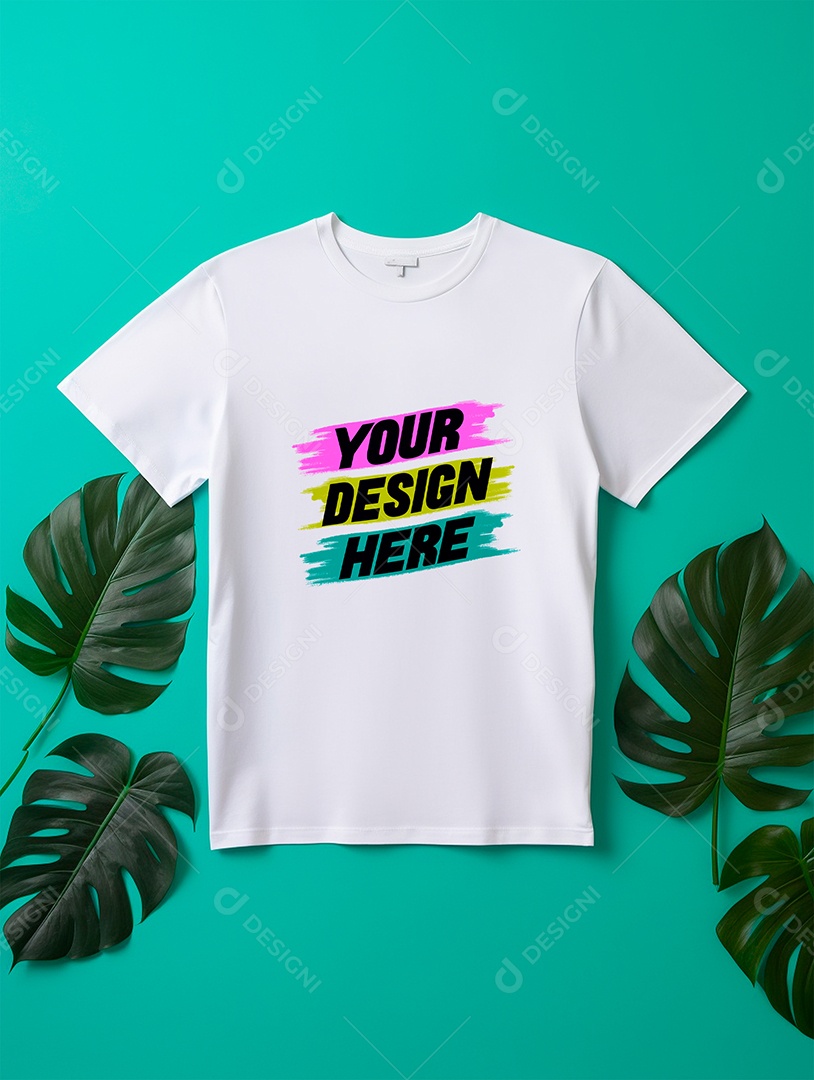 Camisa Mockup Manga Curta PSD Editável