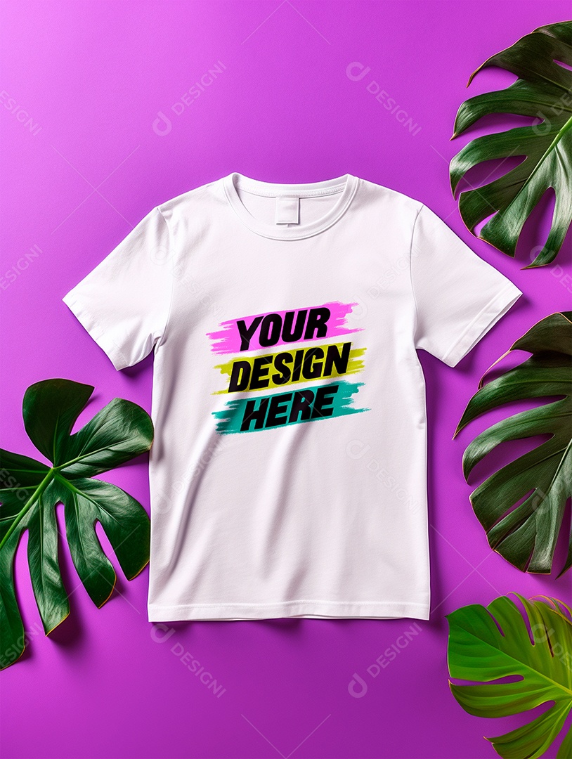 Camisa Mockup Manga Curta PSD Editável