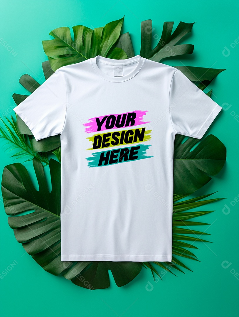 Camisa Mockup Manga Curta PSD Editável