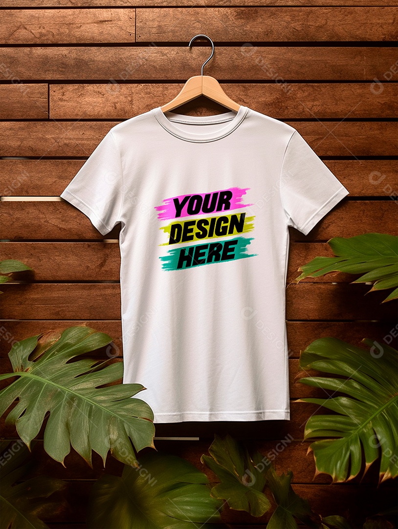 Camisa Mockup Manga Curta PSD Editável