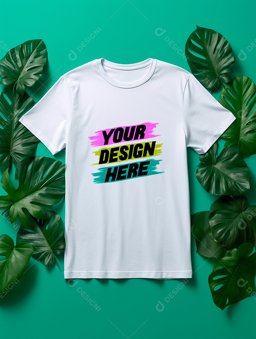 Camisa Mockup Manga Curta PSD Editável