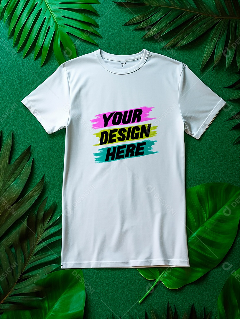 Camisa Mockup Manga Curta PSD Editável