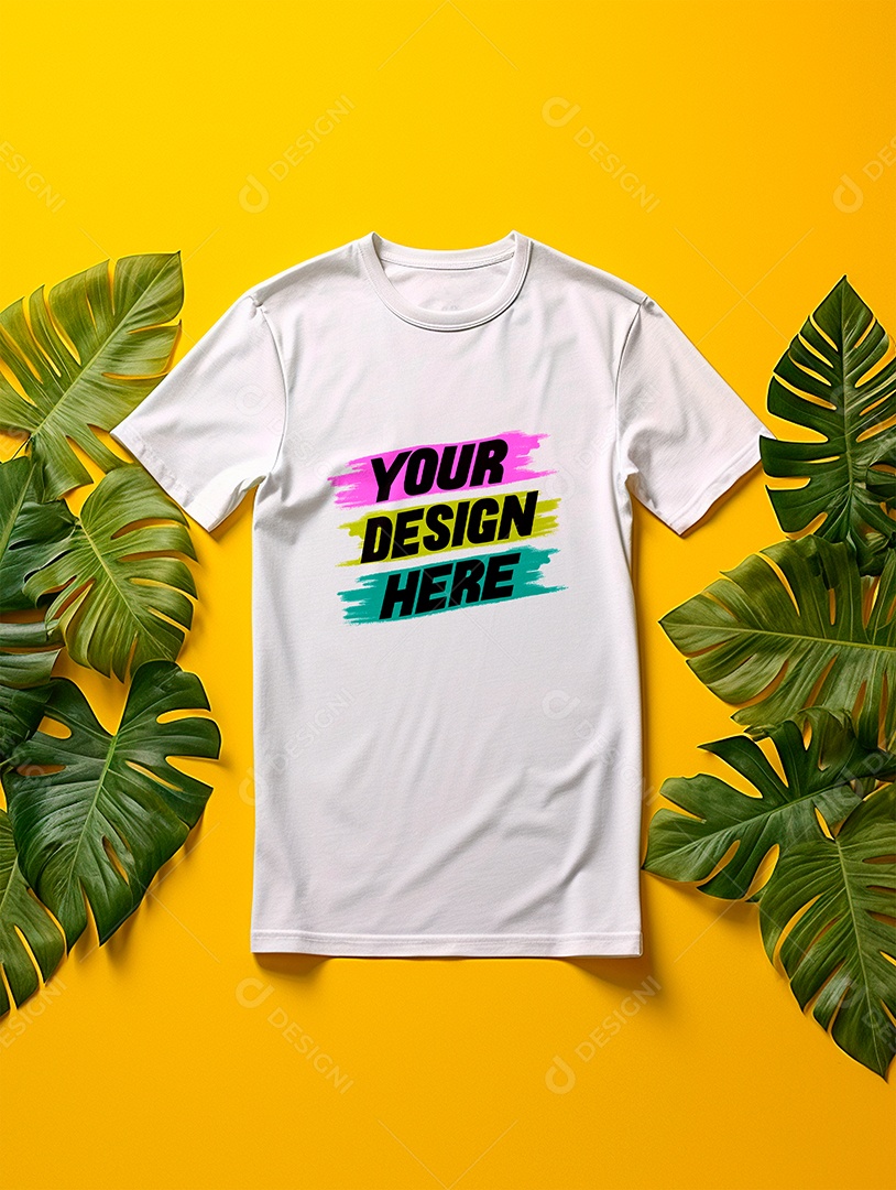 Camisa Mockup Manga Curta PSD Editável