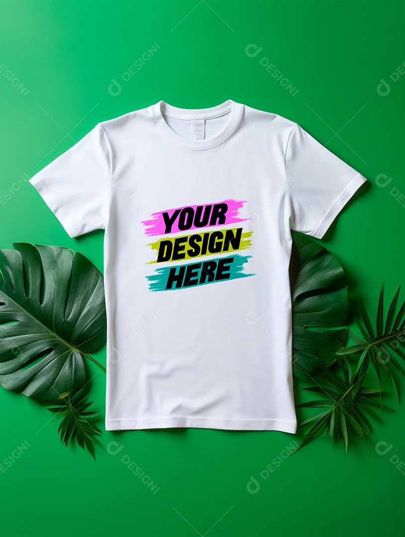 Camisa Mockup Manga Curta PSD Editável