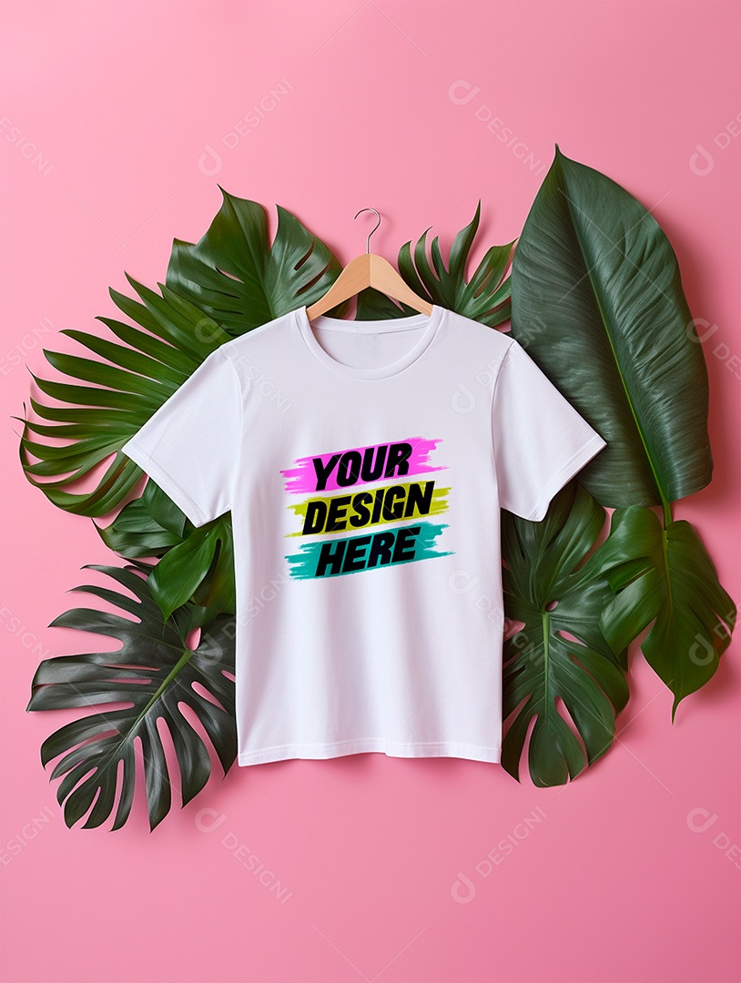 Camisa Mockup Manga Curta PSD Editável