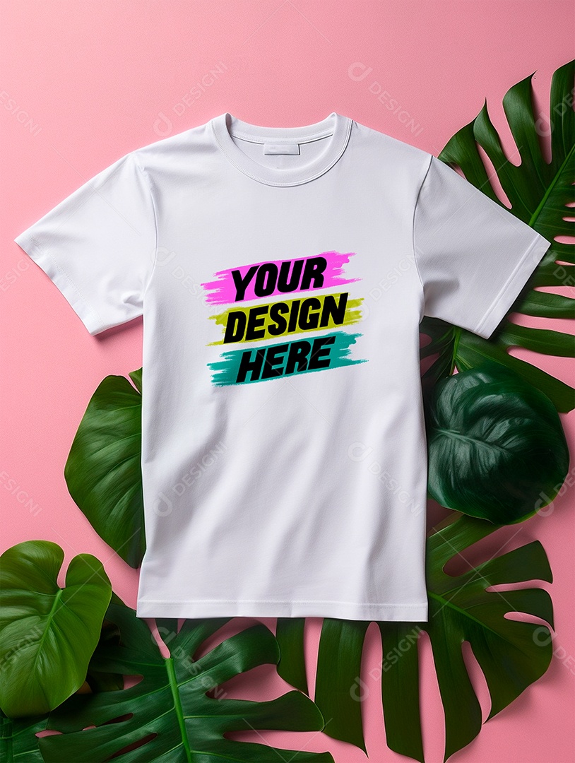 Camisa Mockup Manga Curta PSD Editável