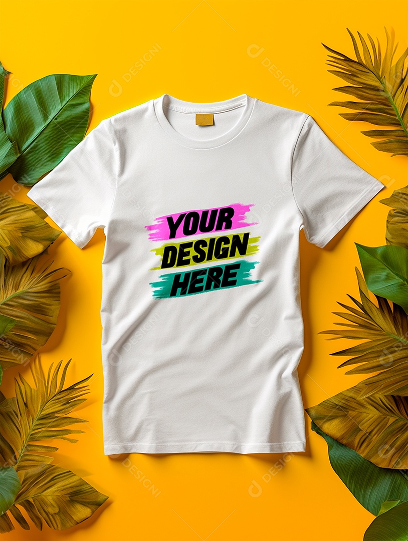 Camisa Mockup Manga Curta PSD Editável