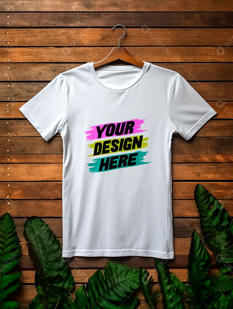 Camisa Mockup Manga Curta PSD Editável