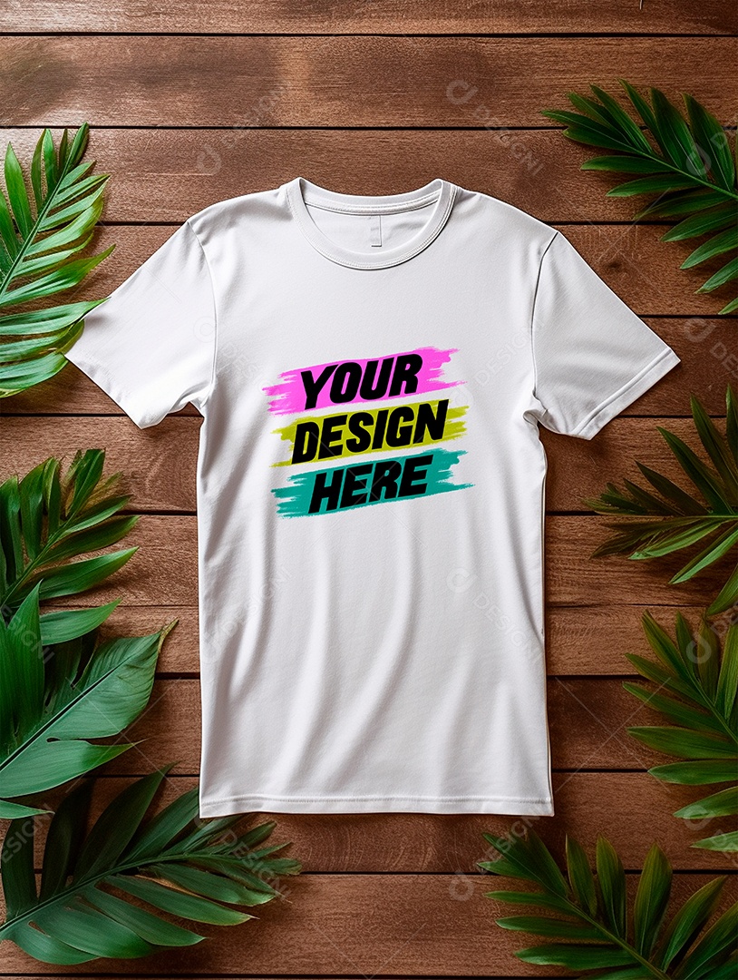 Camisa Mockup Manga Curta PSD Editável