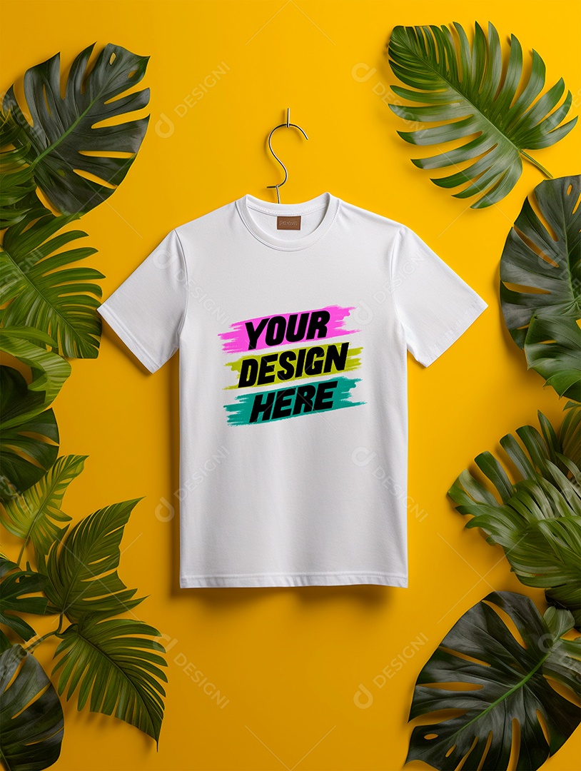 Camisa Mockup Manga Curta PSD Editável