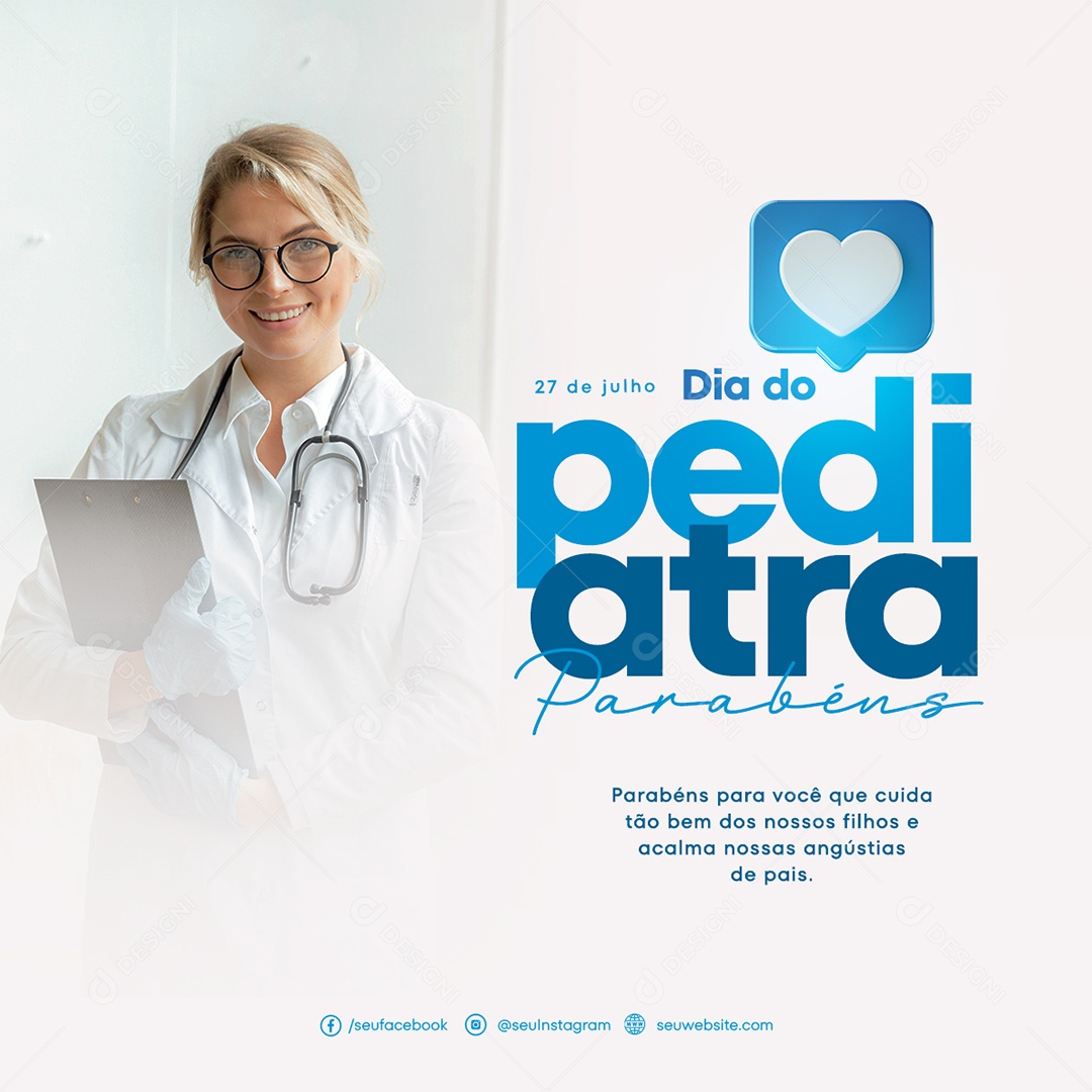 Dia do Pediatra Social Media PSD Editável