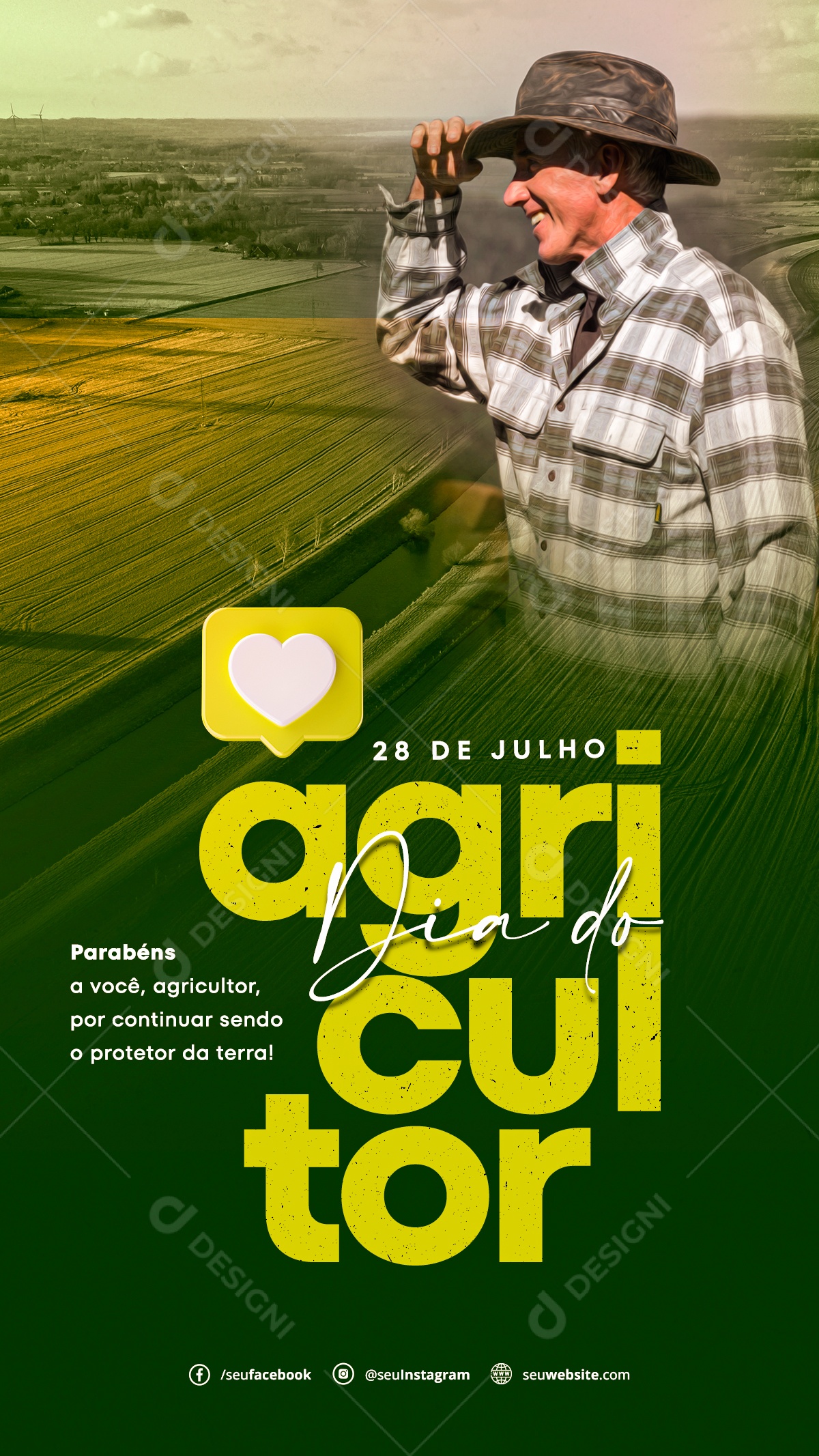 Dia Do Agricultor 28 De Julho Social Media PSD Editável