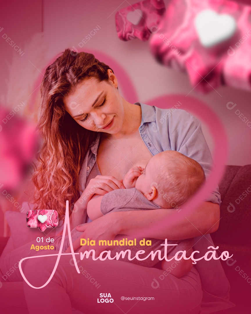 Dia Mundial Da Amamentação Social Media PSD Editável