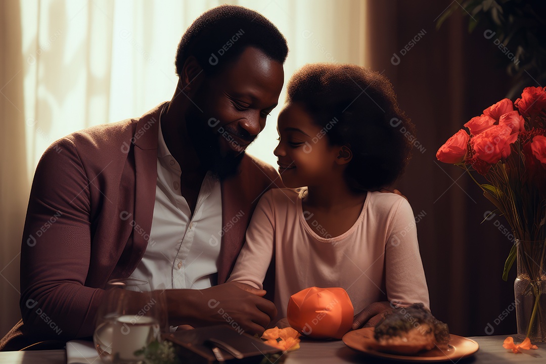 Pai e filho juntos sorridentes