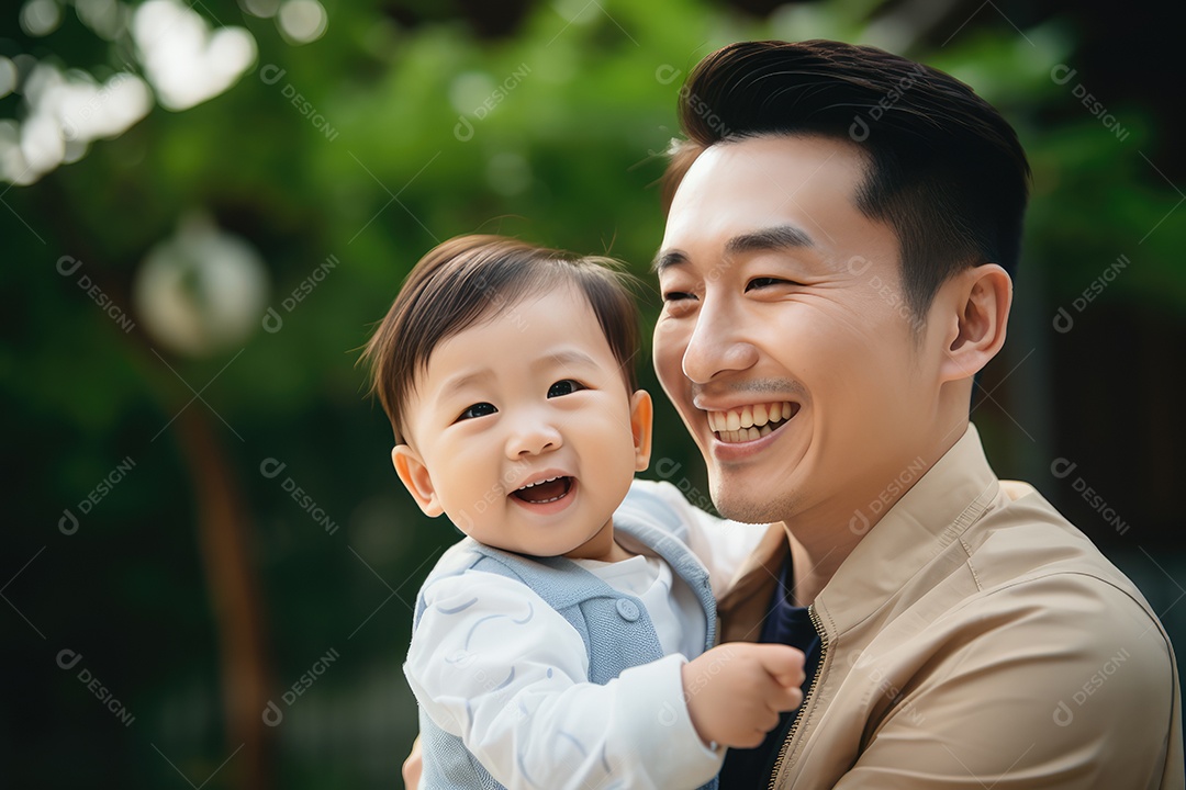 Pai e filho juntos felizes