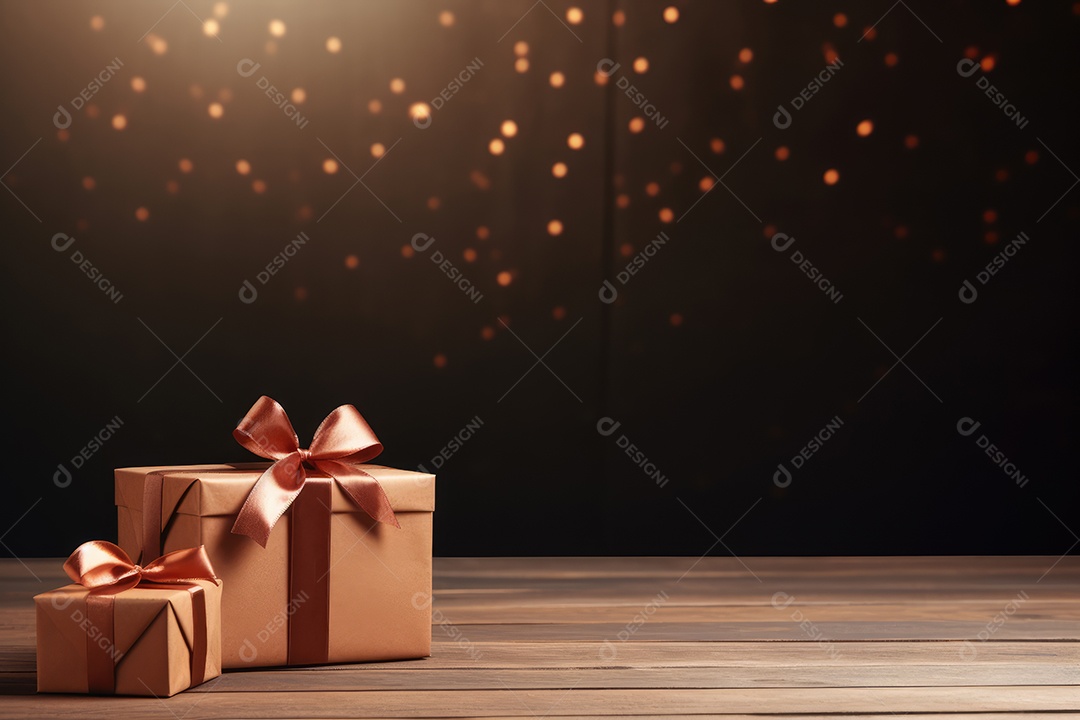 Caixa de presente sobre a mesa