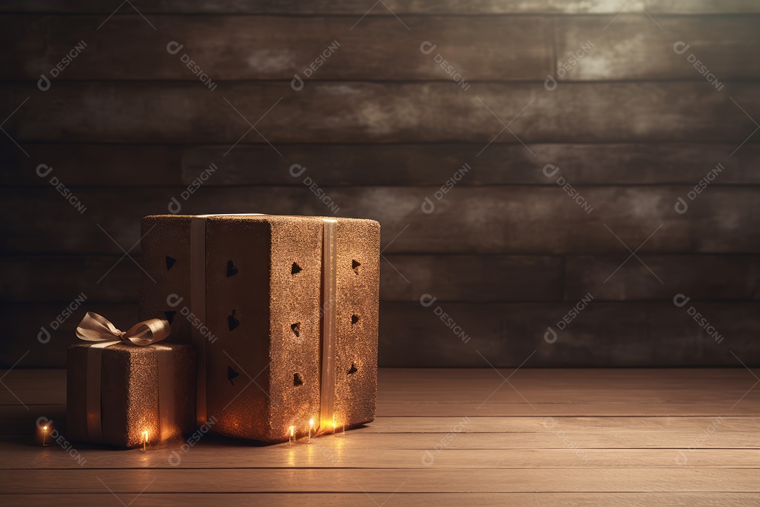 Caixa de presente sobre a mesa