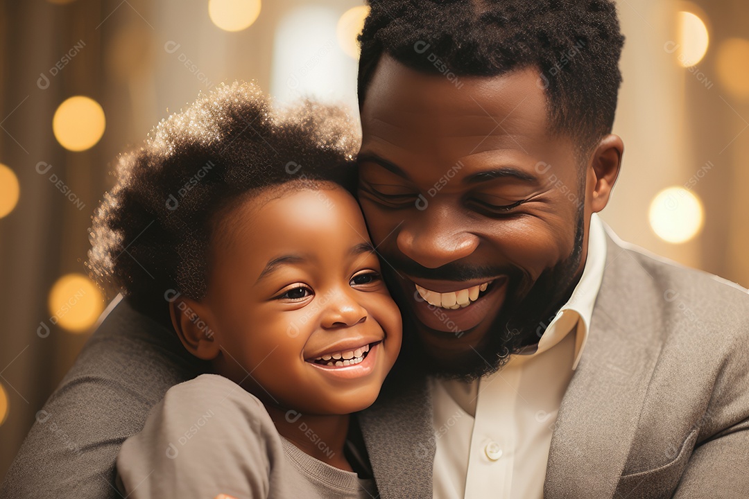 Pai e filho juntos sorridentes