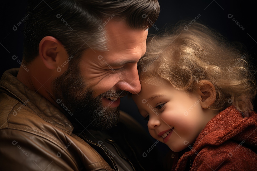 Pai e filho juntos sorridentes