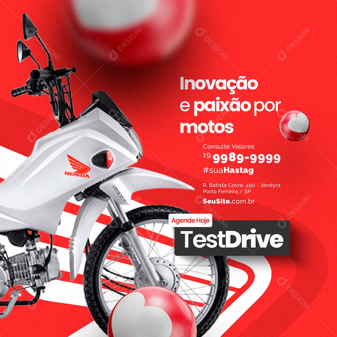 Loja de Motos Inovação e Paixão por Motos Social Media PSD Editável
