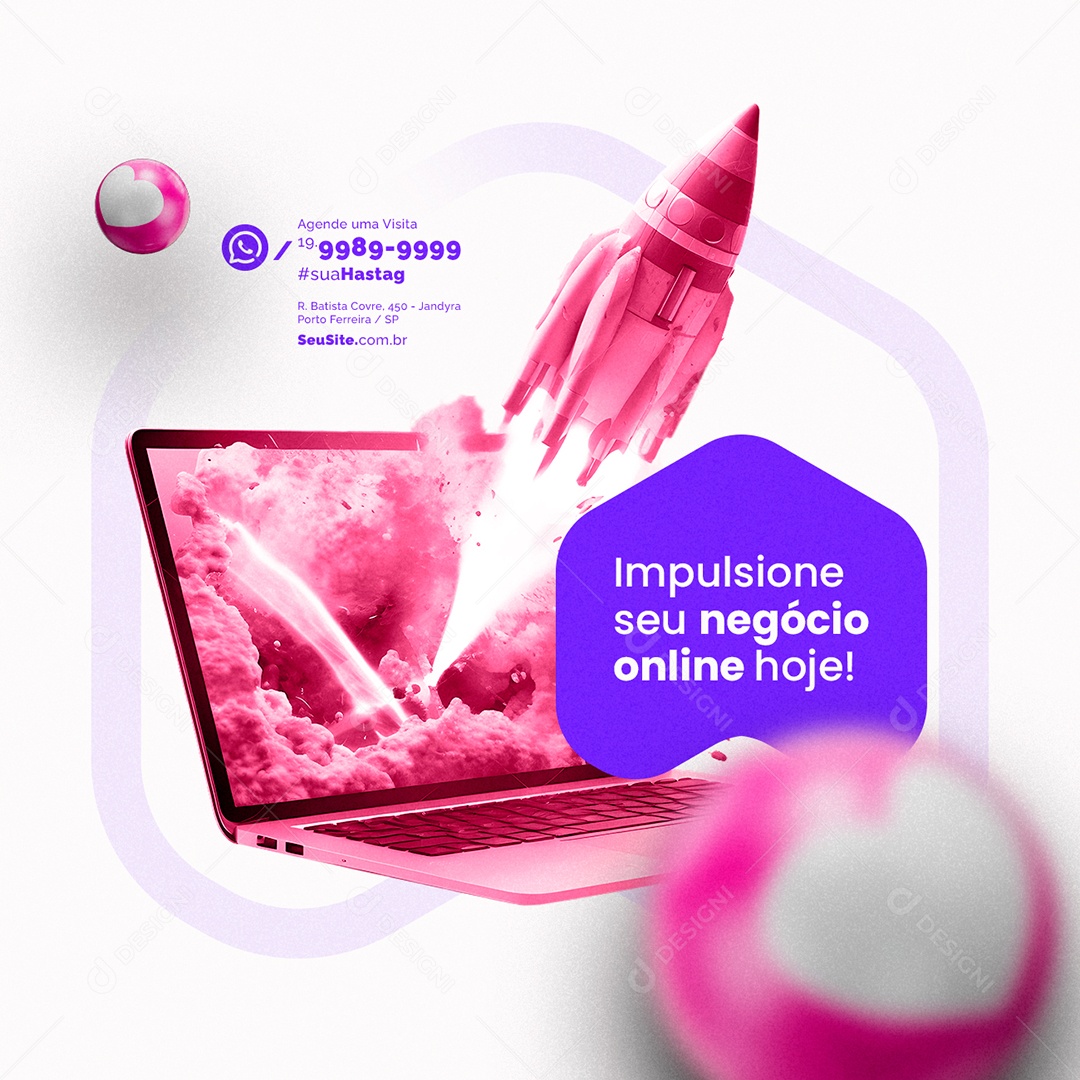 Designer Gráfico Impulsione Seu Negócio Online Hoje Social Media PSD Editável