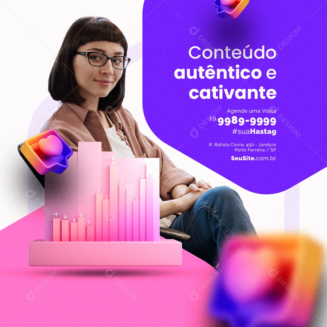 Designer Gráfico Conteúdo Autêntico e Cativante Social Media PSD Editável