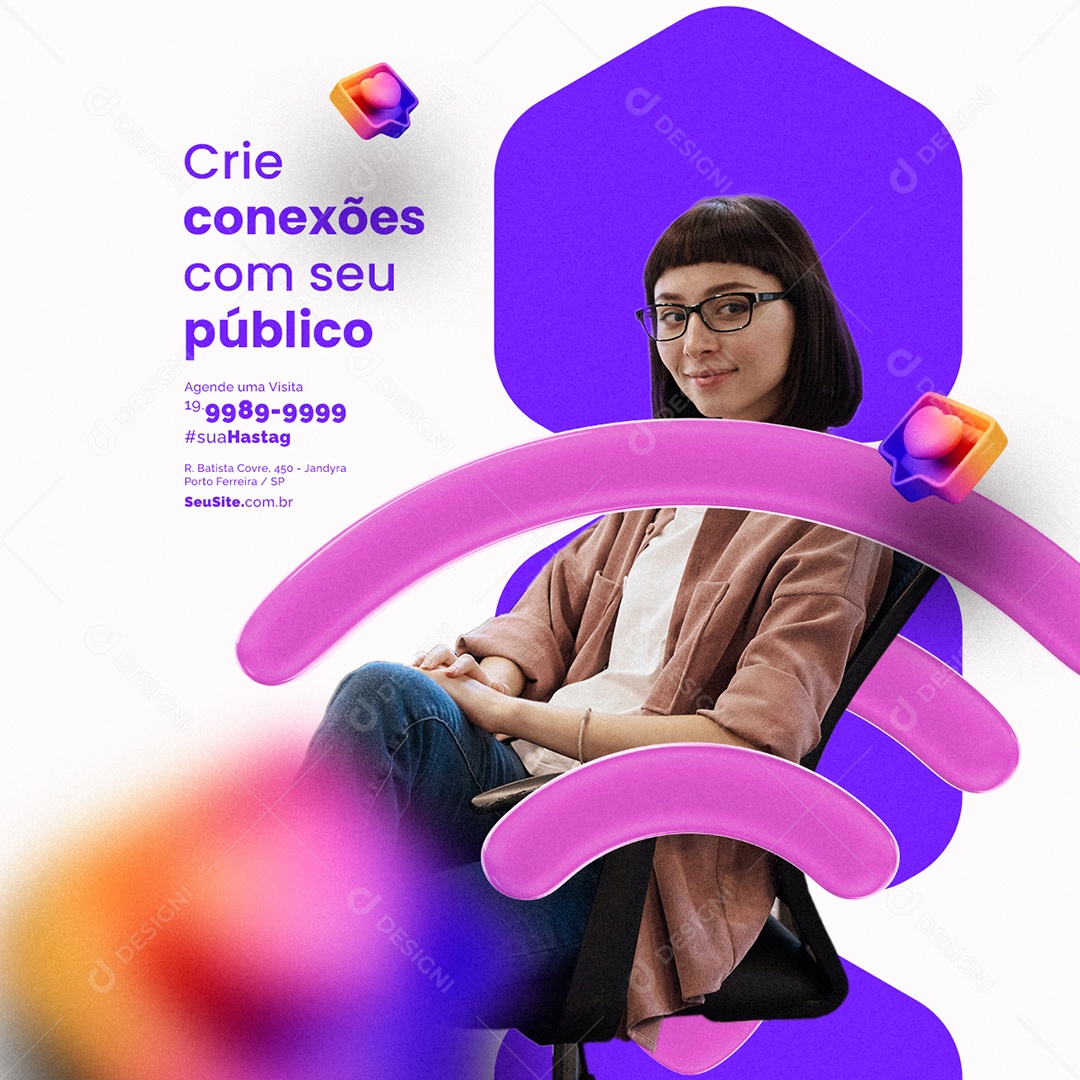 Designer Gráfico Crie Conexões Com Seu Público Social Media PSD Editável