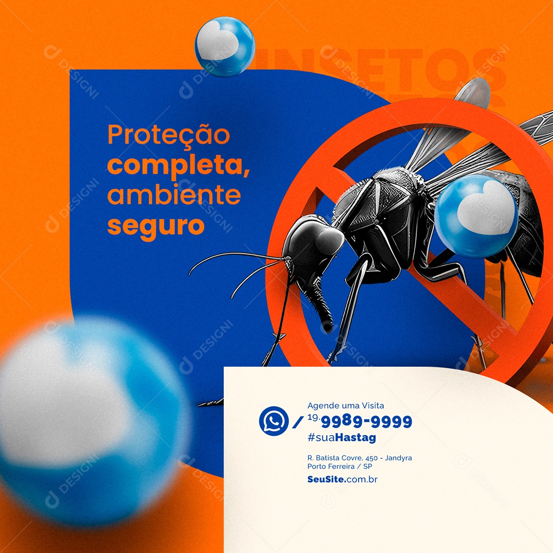 Dedetizadora Proteção Completa Ambiente Seguro Social Media PSD Editável