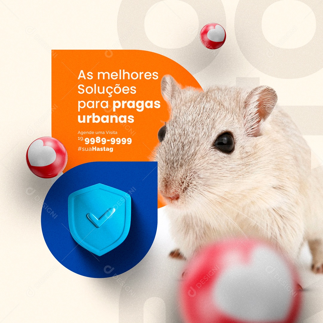 Dedetizadora As Melhores Soluções para Pragas Urbanas Social Media PSD Editável