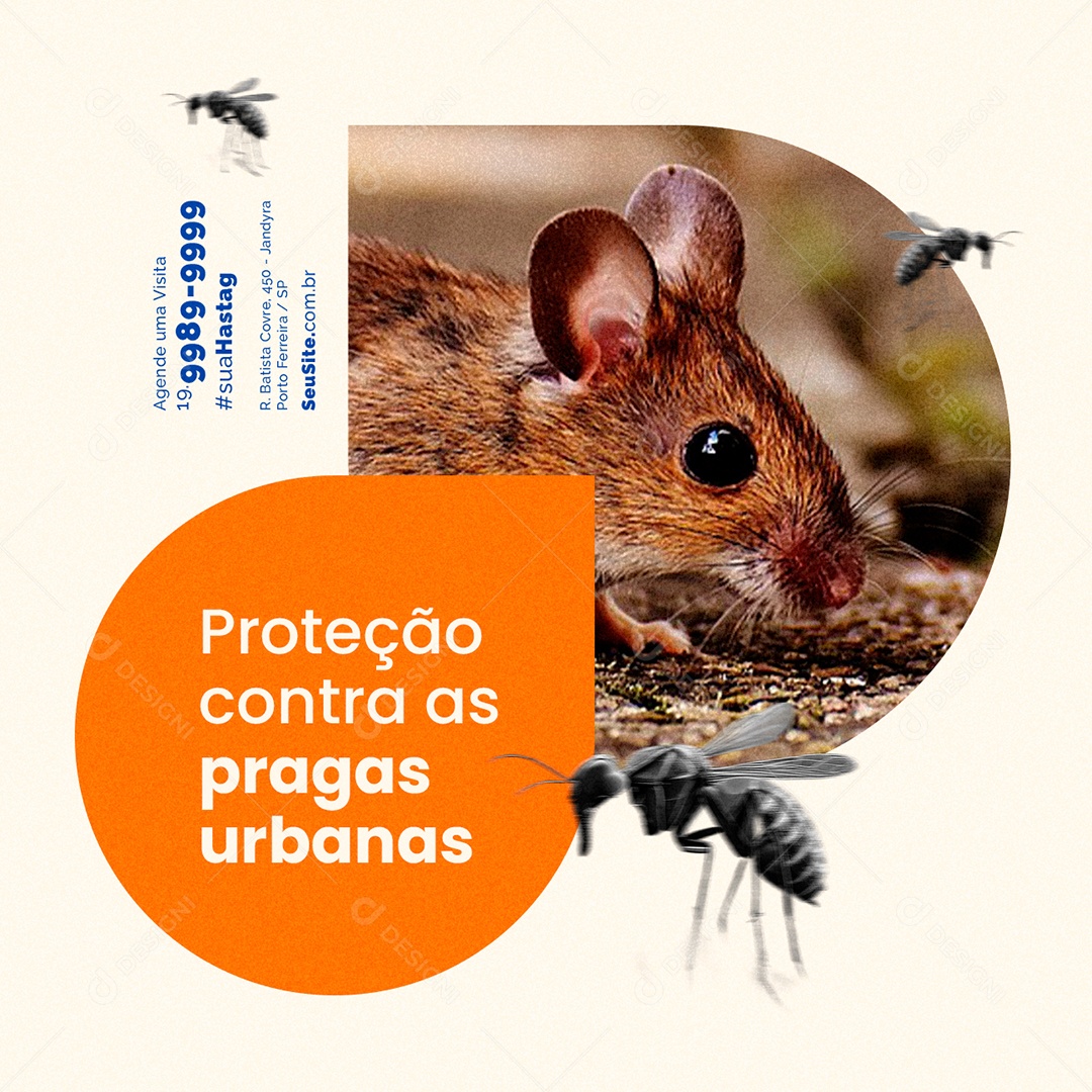 Dedetizadora Proteção Contra as Pragas Urbanas Social Media PSD Editável