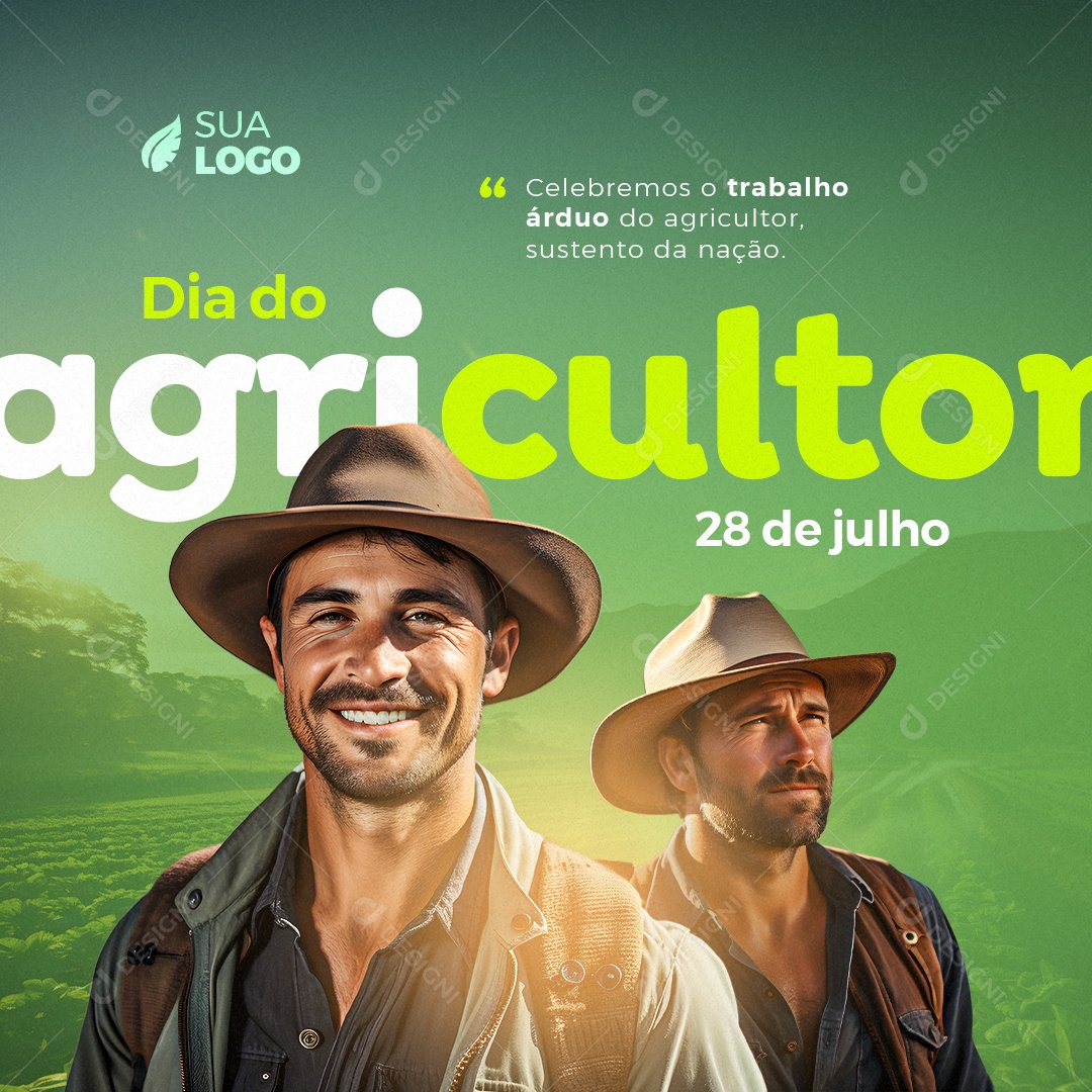 Dia do Agricultor Celebremos o Trabalho Árduo Social Media PSD Editável