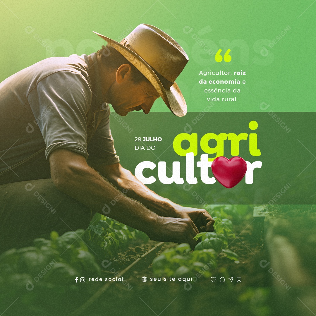 Dia do Agricultor 28 de Julho Social Media PSD Editável