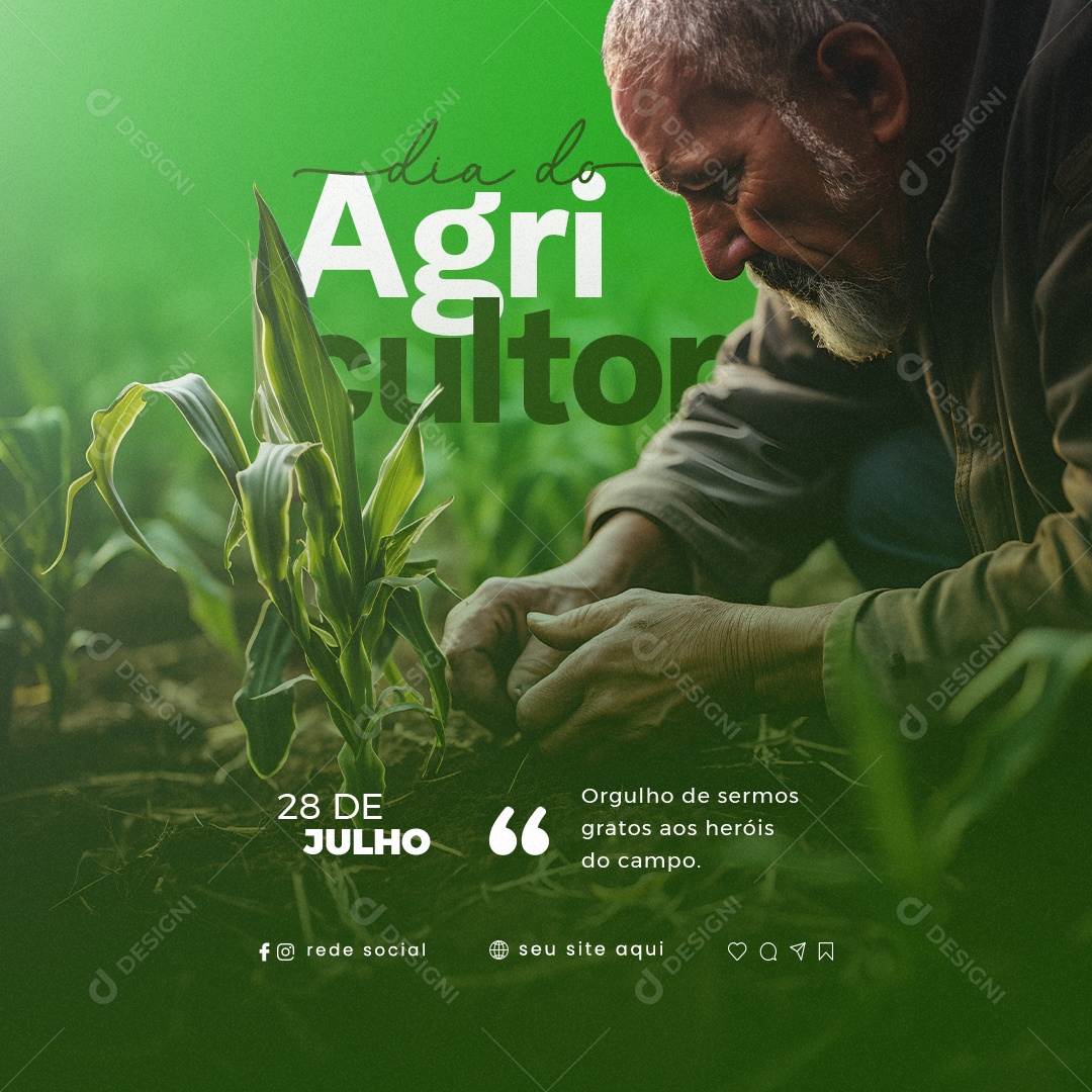 Dia do Agricultor Orgulho de Sermos Gratos aos Heróis do Campo Social Media PSD Editável