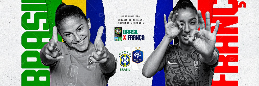 Carrossel Copa Feminina 2023 Brasil x França Social Media PSD Editável