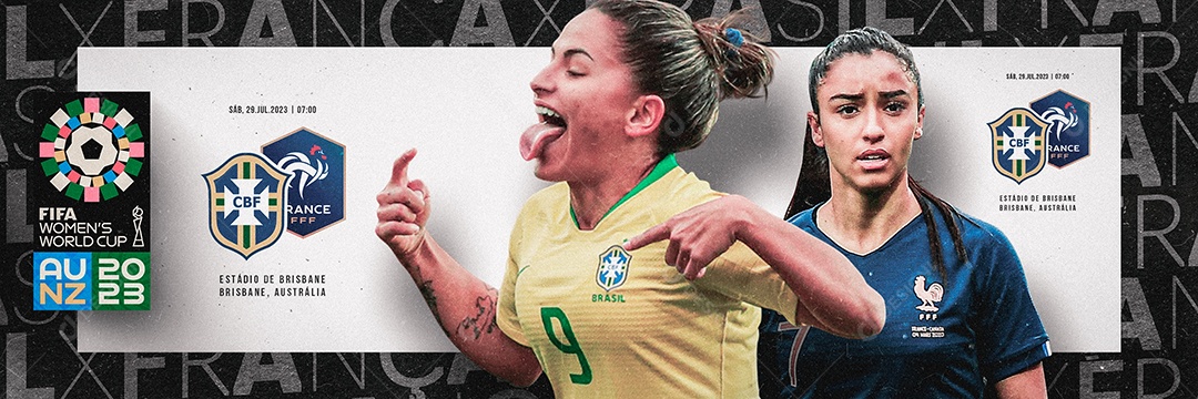 Carrossel Copa Feminina 2023 Brasil x França Social Media PSD Editável
