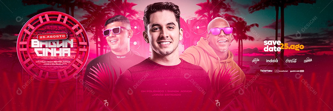 Carrossel Evento Baguncinha Flyer Social Media PSD Editável