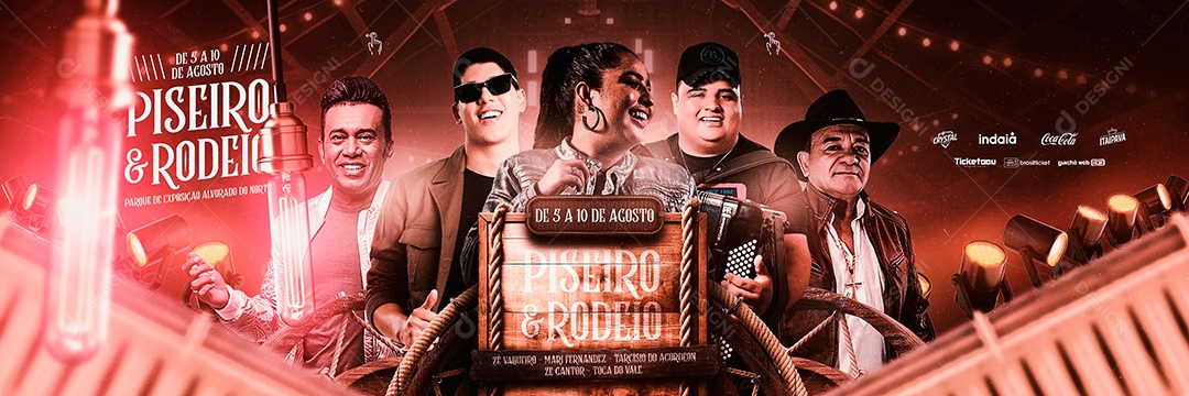 Evento Piseiro & Rodeio Flyer Carrossel Social Media PSD Editável