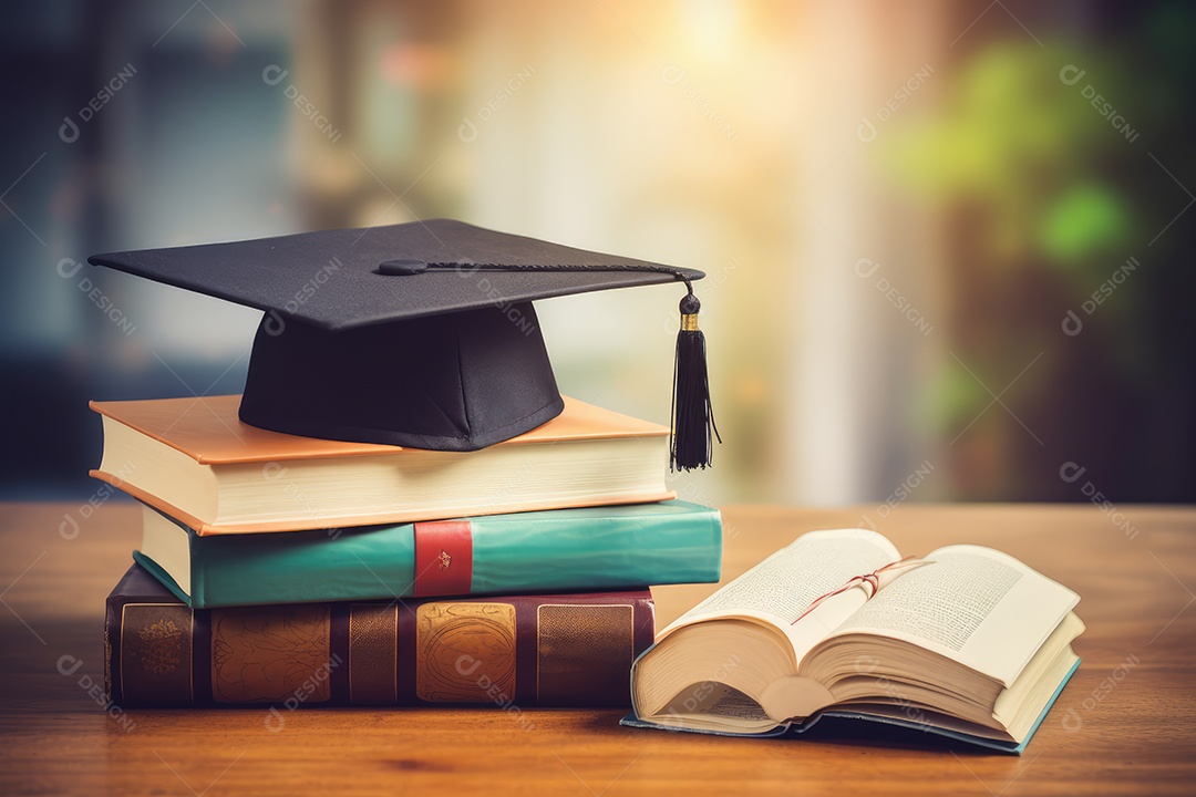 Livros empilhados, conceito dia do estudante