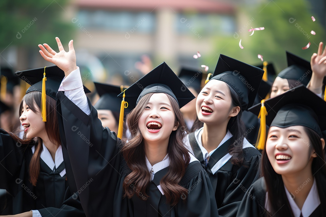 Jovens com chapéu de formatura