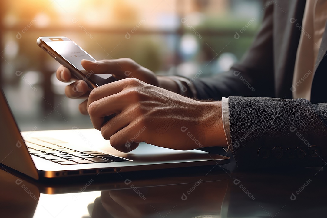 Empresário e executivo trabalhando com laptop em um café de trabalho