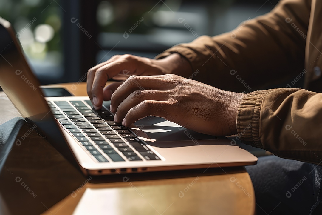 Empresário e executivo trabalhando com laptop em um café de trabalho