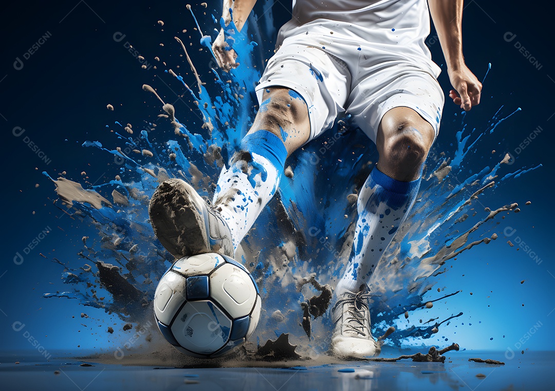 Detalhes de uma bola de futebol no campo