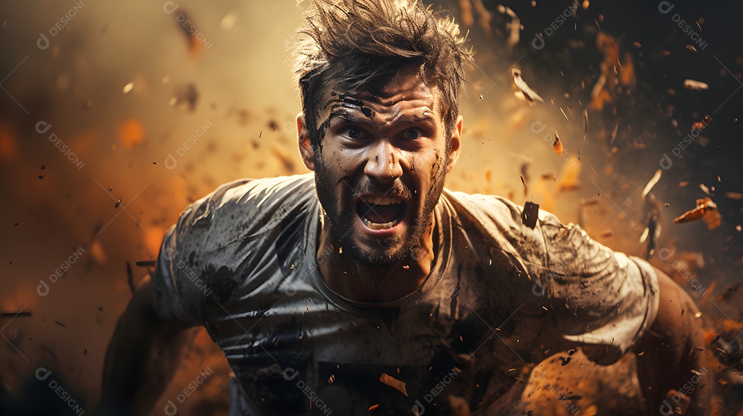 Homem jogador de futebol em jogo