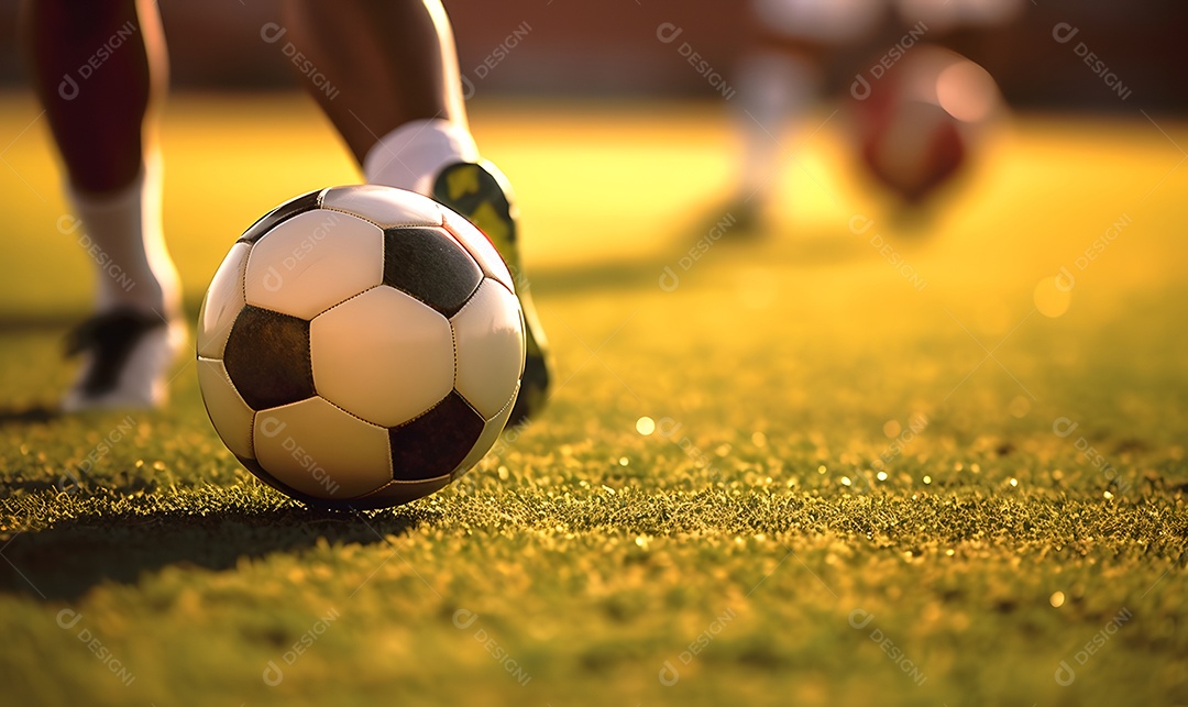 Detalhes de uma bola de futebol