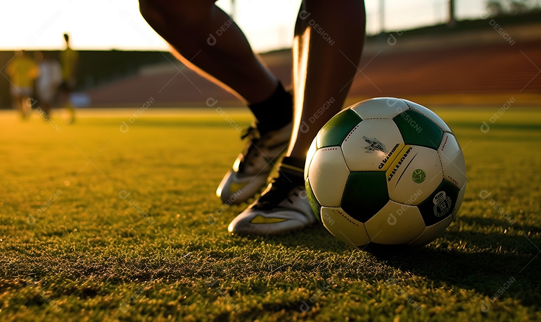 Detalhes de uma bola de futebol