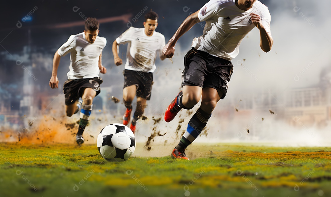 Jogadores de futebol em campo