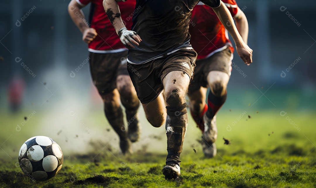 Jogadores de futebol em campo