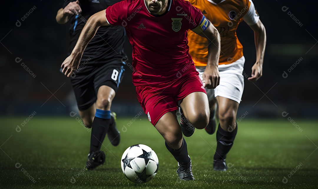 Jogadores de futebol em campo