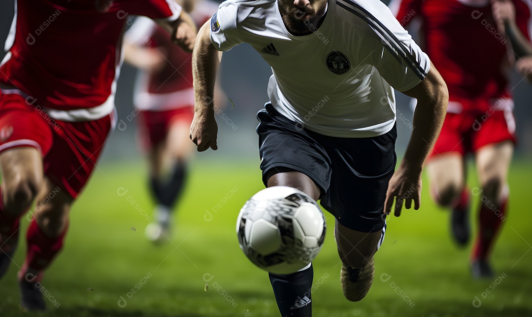 Jogadores de futebol em campo