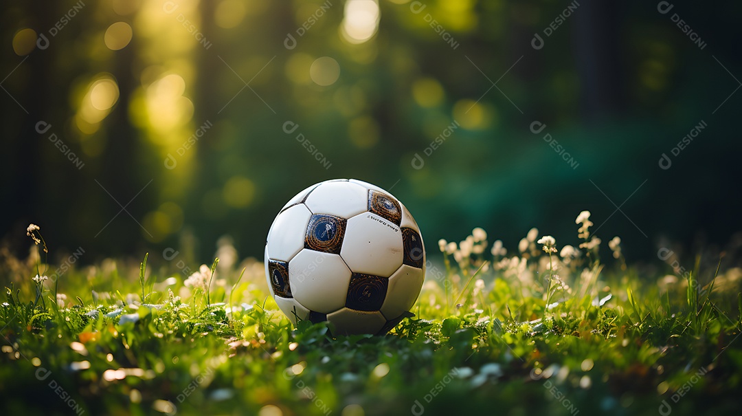 Bola de futebol no gramado